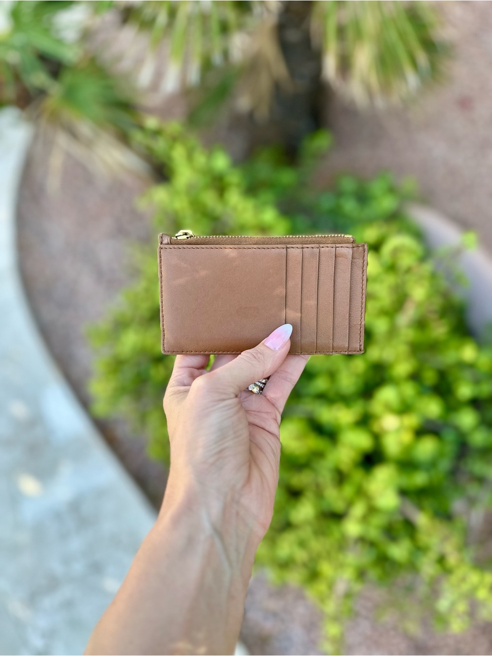 Brown Lambskin YSL card holder 100% authentic - Picture 2 of 7